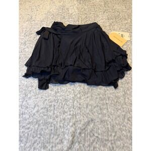 Logilates Women's Dance Studio Wrap Skort Black Adjustable Tie Size Small NWT